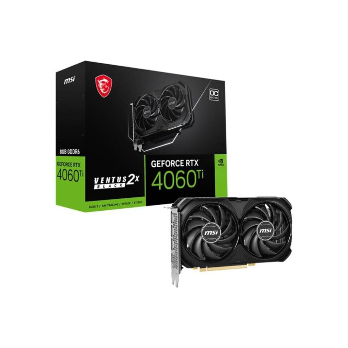 MSI Gaming GeForce RTX 4060 Ti 8GB GDRR6 128-Bit HDMI/DP Nvlink TORX Fan 4.0 Ada Lovelace Architecture Graphics Card (RTX 4060 Ti Ventus 2X Black 8G OC)