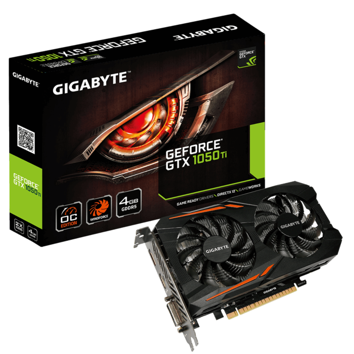 Gigabyte Geforce GTX 1050Ti OC 4GB GDDR5 128-Bit Graphic Card (GV-N105TOC-4GD)