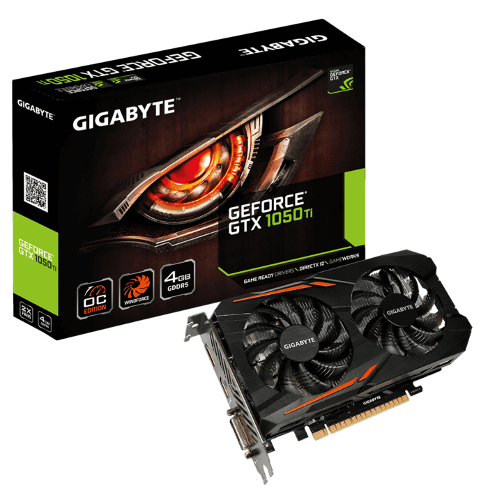 Gigabyte Geforce GTX 1050Ti OC 4GB GDDR5 128-Bit Graphic Card (GV-N105TOC-4GD)