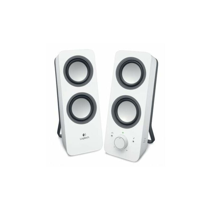 Logitech Multimedia Speaker Z200 3.5mm Jack, Headphone Plug-in Auxiliary Input 10W Peak Power - White (Brand Warranty)