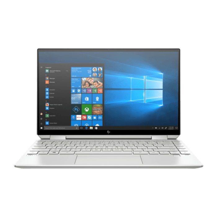 HP Spectre x360 13 AW2004nr - Tiger Lake - 11th Gen Core i7 16GB 512GB SSD + 32GB Opt Intel IRIS-Xe Graphics 13.3" 4K Ultra HD UWVA OLED Convertible Touchscreen B&O Play Backlit KB FP Reader ThunderBolt 4 W10 Home (Silver, HP Active Pen & Sleeve Included)