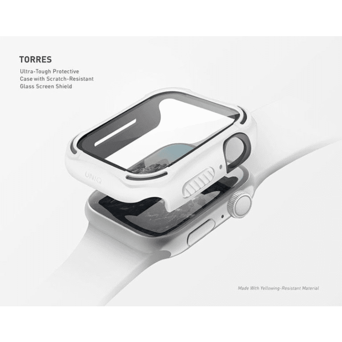UNIQ TORRES Watch Case with Tempered Glass Screen Protector for Apple Watch Series 1-6 & SE (44MM)
