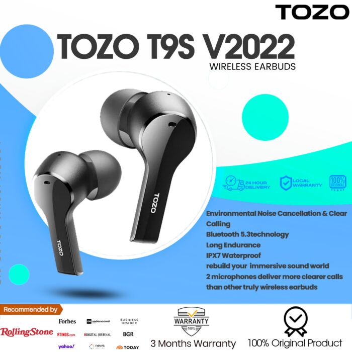 TOZO T9S 2022 Version True Wireless Earbuds (Black)