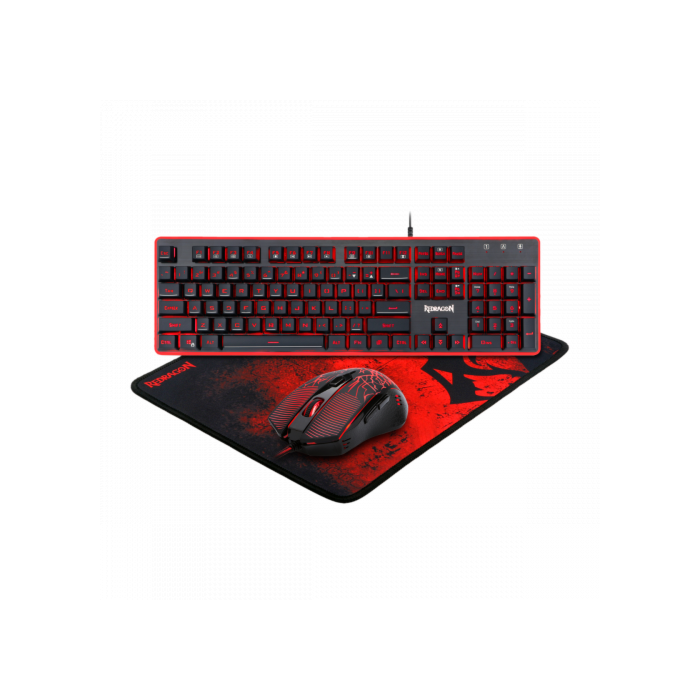 Redragon S107 (3 in 1) (Gaming Keyboard K509 DYAUS RGB + Mouse M608 3200DPI + Mouse Pad P016 PISCES)