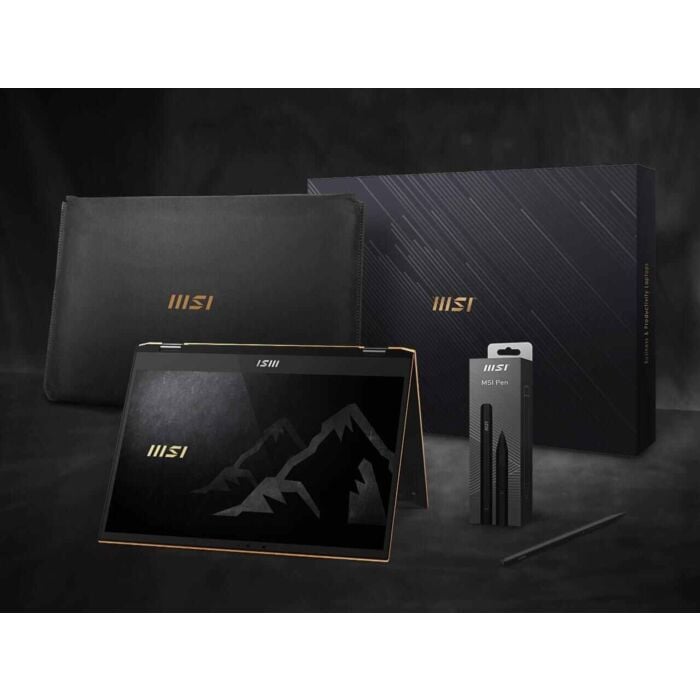 MSI Summit E13 Flip Evo - Tiger Lake - 11th Gen Core i7 QuadCore 16GB 01-TB SSD Intel Iris Xe Graphics 13.4" Full HD+ 1200p 60Hz 100% SRGB IPS x360 Convertible Touchscreen White Backlit KB FP Reader W10 Pro (MSI Pen & Sleeve Included, Ink Black)