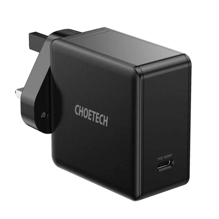 Choetech 60W PD 3.0 Type C Fast Charging Foldable Adapter USB C Charger UK – Black – Q4004