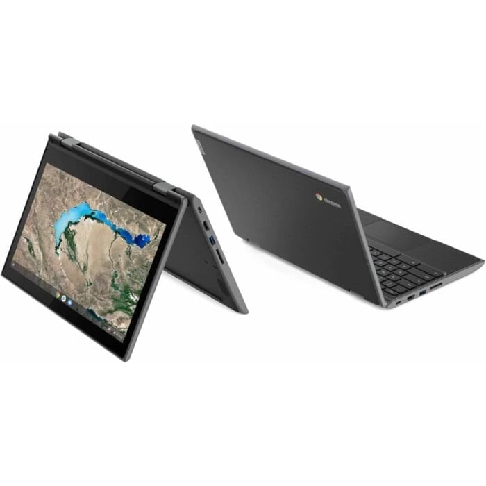 Lenovo 300e Chromebook 2 in 1 - MediaTek MT8173C 4-Core Processor 4-GB 32-GB eMMC Integrated PowerVR GX6250 11.6" HD 768p IPS 250nits Anti-glare Touchscreen Convertible Display SD Card Reader TPM Chrome OS (Meets Military Spec Test, Black, Used)