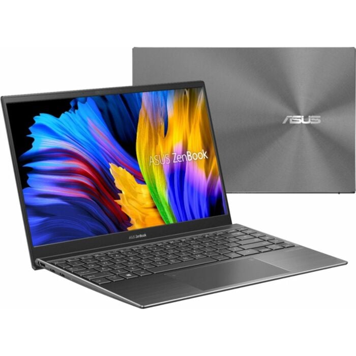 ASUS Zenbook Q408UG - AMD Ryzen 5 5500U 08GB 256GB SSD 2-GB NVIDIA GeForce MX450 Graphics 14" Full HD LED Display Backlit KB W10 (Light Grey)