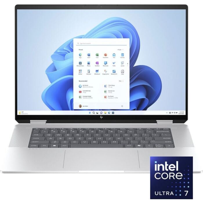 HP Envy 2 in 1 16" AC0023dx - Intel Core Ultra 7 155U Processor 16-GB 1-TB SSD Intel Integrated Graphics 16" WUXGA 1200p IPS MicroEdge Touchscreen Convertible Display PolyStudio Audio Backlit KB TPM W11 (Glacier Silver, NEW)