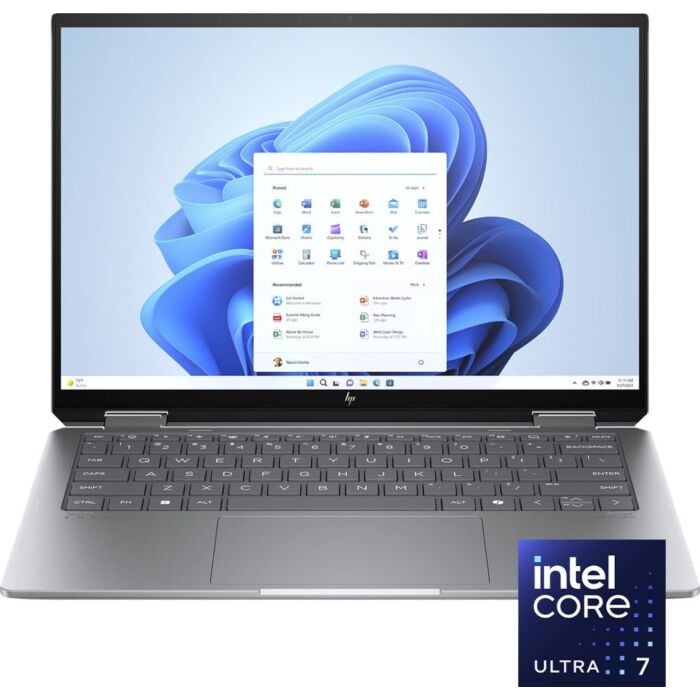 HP Envy 2 in 1 14" FC0023dx - Meteor Lake - Intel Core Ultra 7 155U Processor 16-GB 1-TB SSD Intel Integrated Graphics 14" WUXGA 1200p IPS MicroEdge Touchscreen Convertible Display PolyStudio Audio Backlit KB W11 (Meteor Silver, NEW)