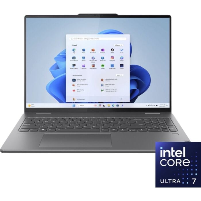 Lenovo YOGA 7 16 - 2 in 1 - Intel Core Ultra 7 155U Processor 16-GB 1-TB SSD Intel Integrated Graphics 16" WUXGA 1200p IPS 300nits DolbyVision MicroEdge Touchscreen Convertible Display BKB FP Reader W11 TPM (Optional Lenovo Digital Pen 2, Storm Grey, NEW)