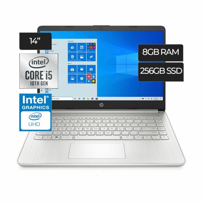 HP 14 DQ1059wm Ice Lake - 10th Gen Core i5 08GB to 32GB 256GB to 1-TB SSD 14" MicroEdge HD AG 720p LED Win 10 (Customize, Silver)