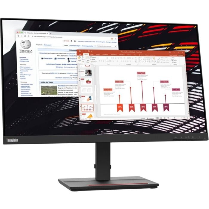 Lenovo S24E-20 24-Inch Full HD 1080p 60Hz Borderless Monitor (Black)