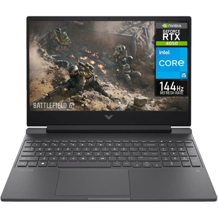 HP Victus 15 FA2082WM - Raptor Lake - 13th Gen Core i5 13420H 8-Core Processor 16-GB 512-GB SSD 6-GB NVIDIA GeForce RTX 4050 GDDR6 GC 15.6" FHD 1080p IPS 144Hz Micro-Edge AG Display DTS:X Ultra BKB TPM W11 (Mica Silver, Brand New, Light Cosmetic Marks)
