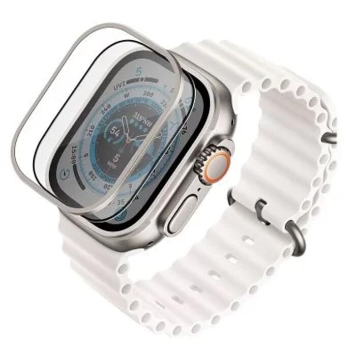 UNIQ Optix Duo Pro Ultra Anti-Reflective Glass Protector with Stainless Steel Bezel for Apple Watch Ultra