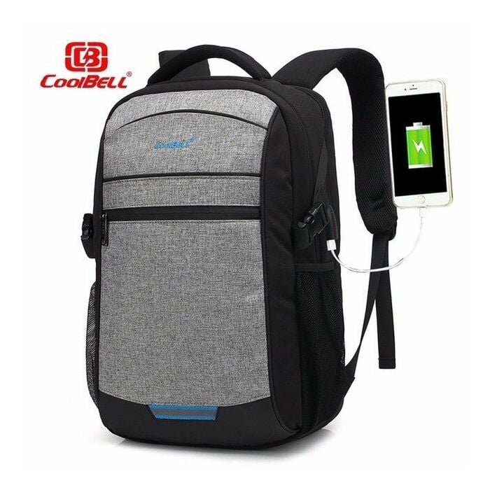 Coolbell CB-8010 Dual Pocket Backpock with USB 15.6" (Grey)