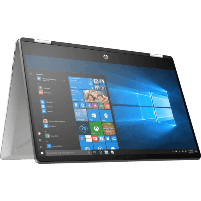 HP Pavilion x360 14t DH1003tu Comet Lake - 10th Gen Core i5 04GB 500GB HDD 14" HD Micro Edge Convertible Touchscreen Display B&O Play Windows 10 (Natural Silver, HP Direct Local Warranty)