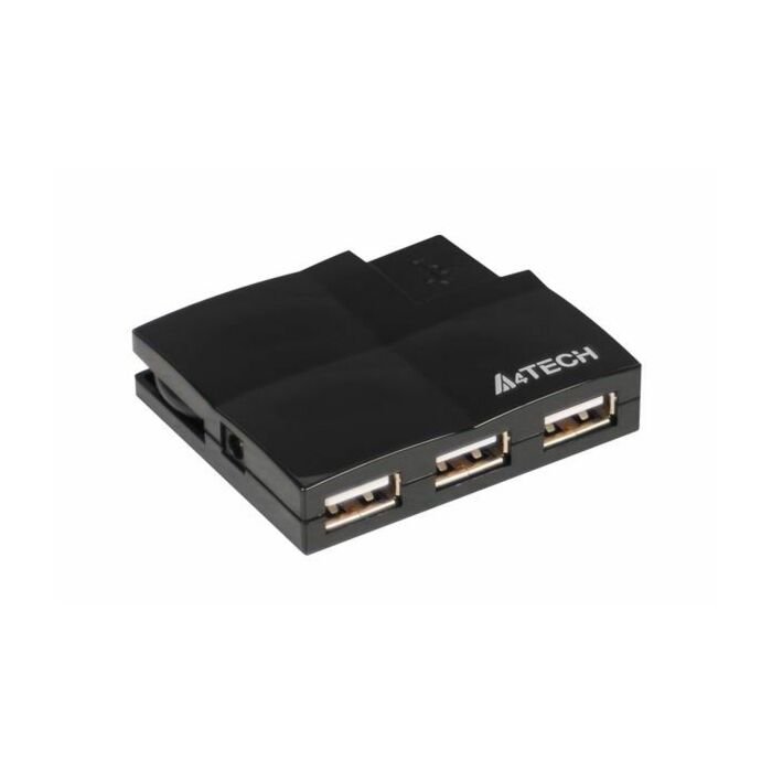 A4TECH HUB-57 4 Port 2.0 USB Card Reader Built-in Cable Managment (Black)