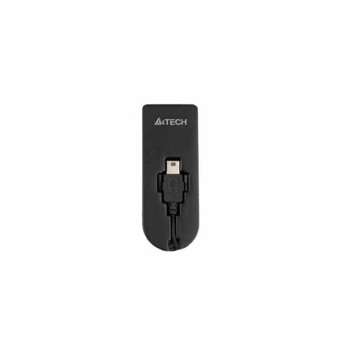 A4TECH HUB-20 2 Port 2.0 USB Card Reader Built-in Mini Data Cable to Connect Digital Camera, Mobile, MP3 or MP4 (Black)