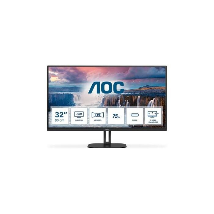  AOC Q32V5CE QHD 1440p 32 Inch VA Sleek Home Office LED Monitor