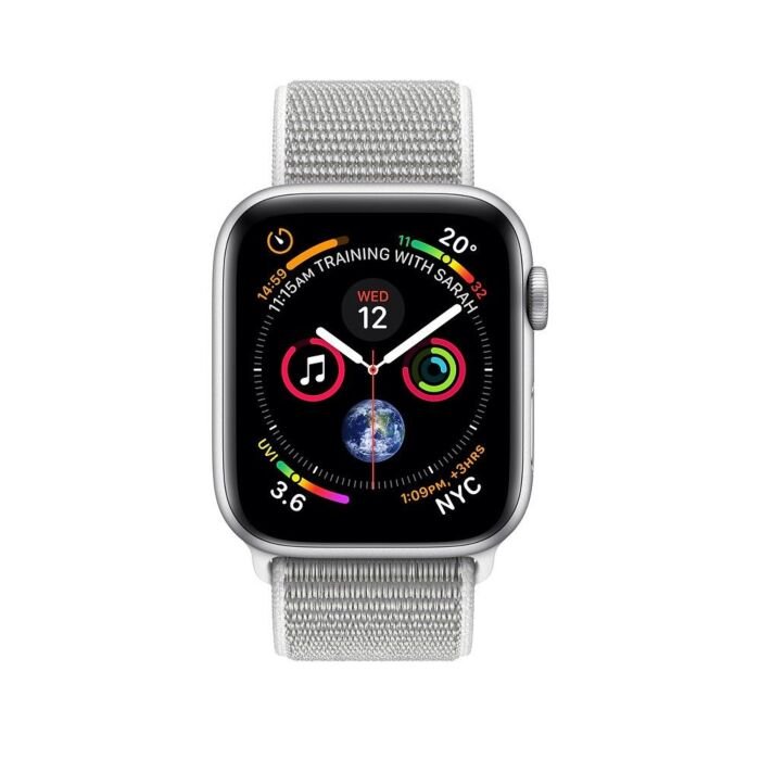 Apple iWatch MU6C2 Series 4 44mm Silver Aluminum Case With Seashell Sport Loop GPS