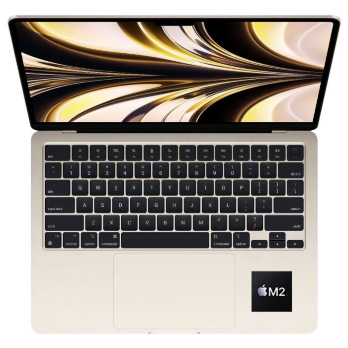 Apple MacBook Air 13" MLY13 - Apple M2 Chip 8-Core CPU 8-Core GPU 8-GB 256-GB SSD 13.6" Liquid Retina IPS Display With True Tone Backlit Magic Keyboard Touch ID & Force Touch Trackpad Mac OS (Starlight, 2022, Used)