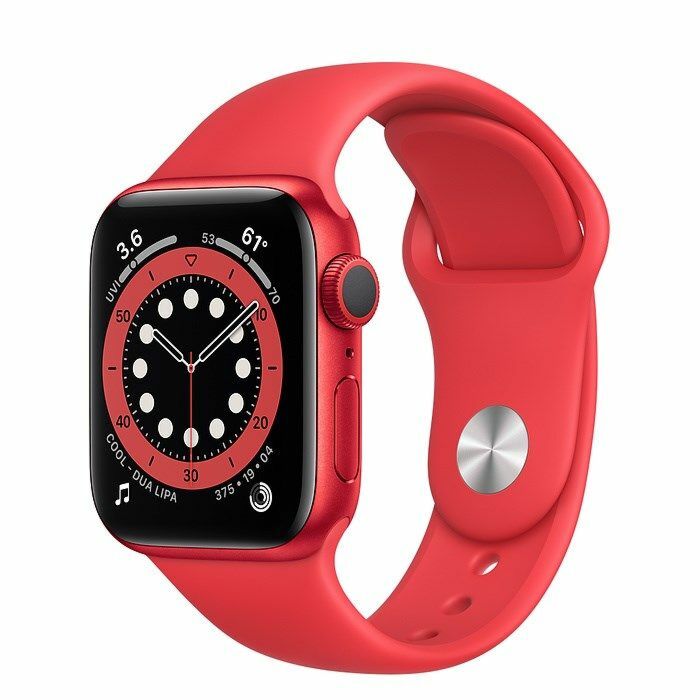 Apple Watch M00M3 Series 6 44mm Red Aluminum Case with product Red Sport Band + GPS