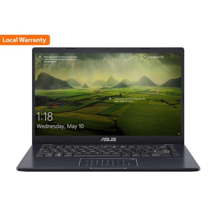 Asus E410M Laptop - Intel Celeron N4020 Dual Core Processor 04GB 256GB SSD 14" Full HD 1080p LED Display Audio by ICEpower W10 (Peacock Blue, ASUS Direct Local Warranty)