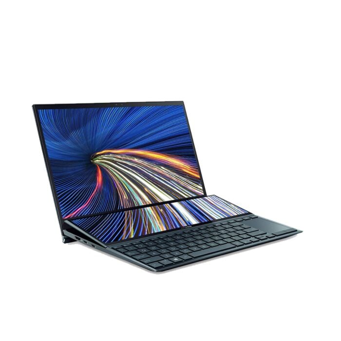 Asus ZenBook Duo 14 UX482 - Ice Lake - 11th Gen Core i7 16GB 1-TB SSD 2-GB NVIDIA GeForce MX450 GDDR6 GC 14" FHD 1080p NanoEdge 400nits & 12.65" ScreenPad Touchscreen Display BKB W10 Pro (Celestial Blue, Sleeve Included)