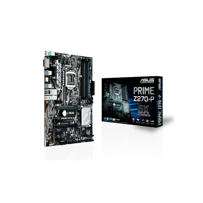 Asus Prime Z270-P Intel LGA-1151 ATX Motherboard with LED Lighting DDR4 3866 MHz Dual M.2 Intel Optane Memory Ready HDMI SATA 6Gb/s USB 3.0
