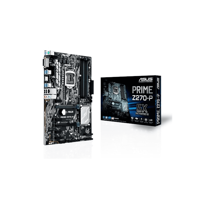 Asus Prime Z270-P Intel LGA-1151 ATX Motherboard with LED Lighting DDR4 3866 MHz Dual M.2 Intel Optane Memory Ready HDMI SATA 6Gb/s USB 3.0