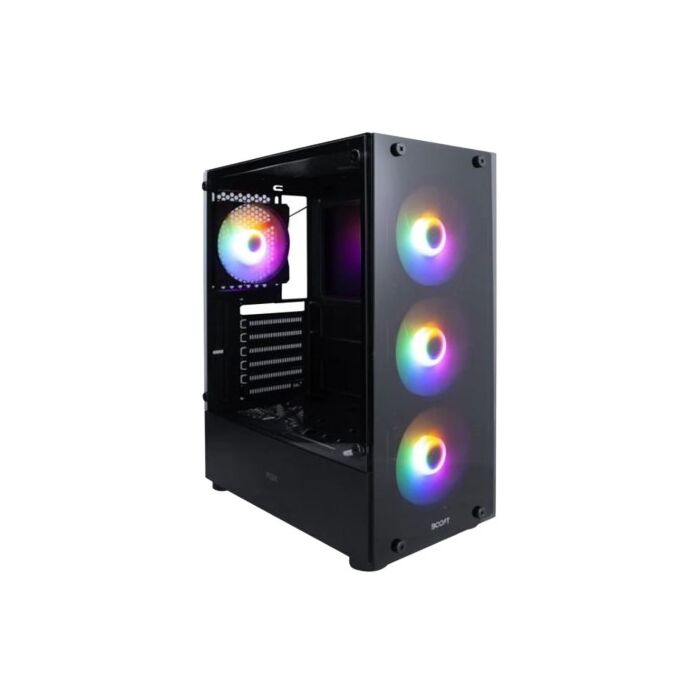Boost Fox RGB Mid-Tower ATX PC Case Black