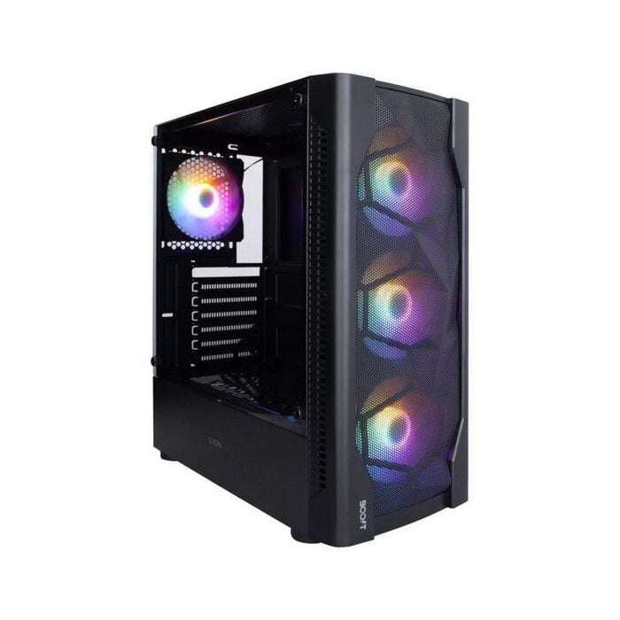 Boost Lion with 4 RGB Fan ATX Gaming Case Black