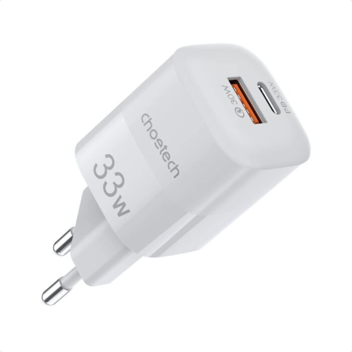 CHOETECH USB-C PD 33W Charger Gan Tech Type C USB Wall Fast Power Adapter – PD5006 – White