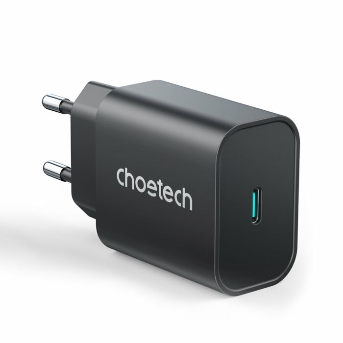 Choetech 25W USB C Charger Fast Charge Wall Adapter With 1m USB C Cable – Black – PD6003 – EU Plug