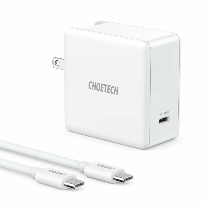Choetech 60W USB C Charger PD Wall Charger Power Adapter With USB C Cable – White – Q4004