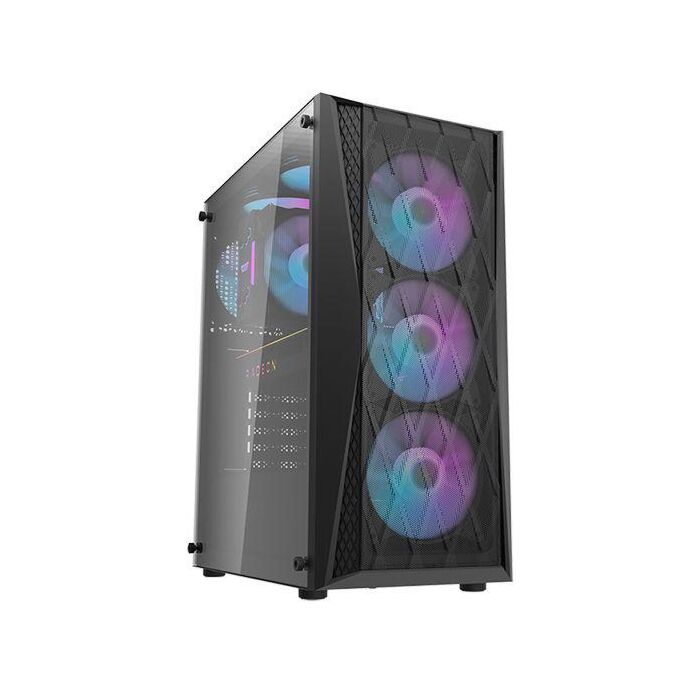 Dark Flash DK352 ATX Gaming Case with 4 RGB Fan (Black)