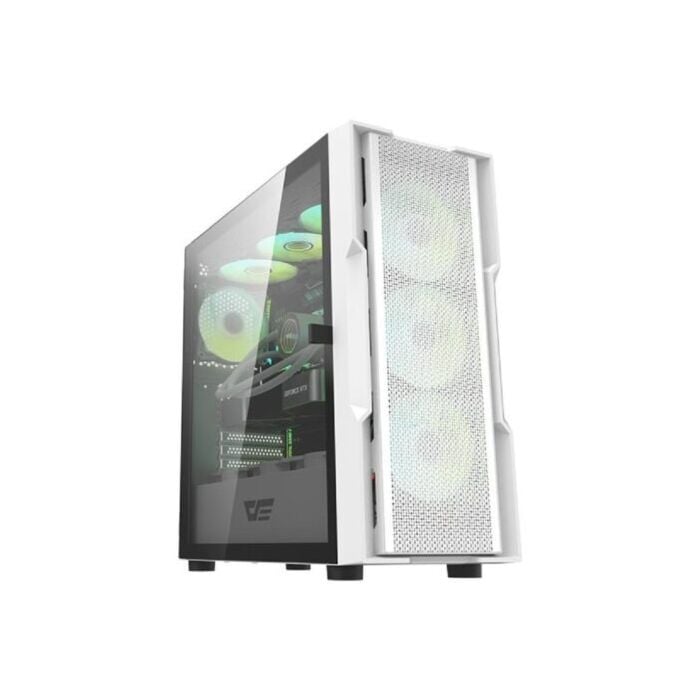 DarkFlash DK431 RGB Mid-Tower ATX Case With 4 Fans - White