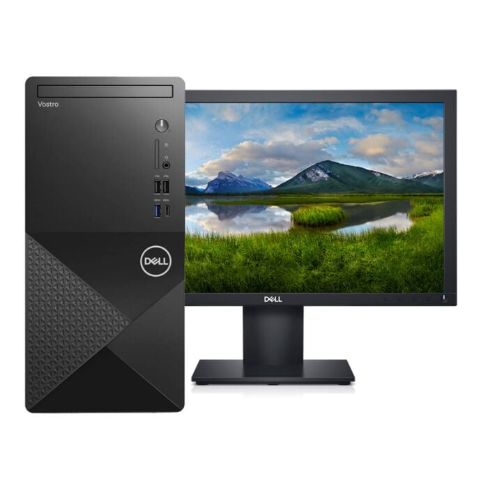 DELL Vostro 3030 Tower PC - Raptor Lake - 14th Generation Core i3 14100 Processor 8-GB 512-GB SSD Intel Integrated Graphics Dell LED E2020H 20" Monitor Keyboard & Mouse Included DOS (Black, 3 Years Direct Local Warranty, NEW)