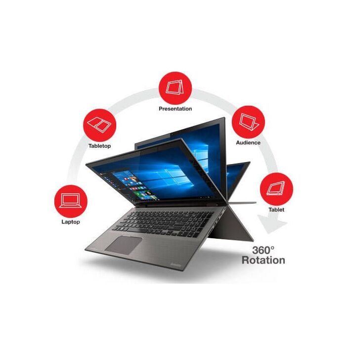 Toshiba Satellite Radius 15 P55W 6th Gen Ci7 16GB 512GB SSD 15.6" 4K UHD Convertible x360 Backlit KB Harmon Kardon Speakers Windows 10 WiDi Enabled (Carbon Gray)