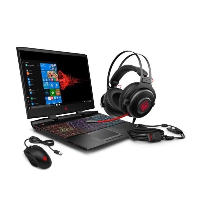 HP OMEN 15 DC1088wm - 9th Gen Ci7 HexaCore Coffee Lake Processor 16GB 256 GB SSD 6-GB Nvidia GeForce GTX1660Ti 15.6" Full HD IPS MicroEdge LED Backlit KB W10 B&O Play (Shadow Black, HP Gaming Mouse & Headphones Included)