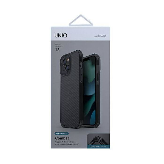 Uniq Combat Case for iPhone 14 Plus (Aramid Smoke)