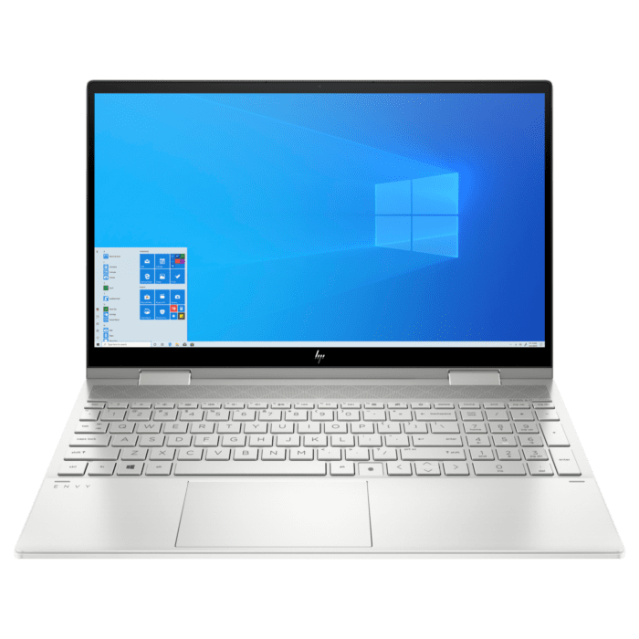HP Envy x360 15 ED100 - 11th Gen Core i7 QuadCore 08GB 512GB SSD 2-GB NVIDIA GeForce MX450 Graphics 15.6" Full HD IPS 1080p Micro-Edge Convertible Touchscreen Display Backlit KB FP Reader W10 (Silver, HP Active Pen)