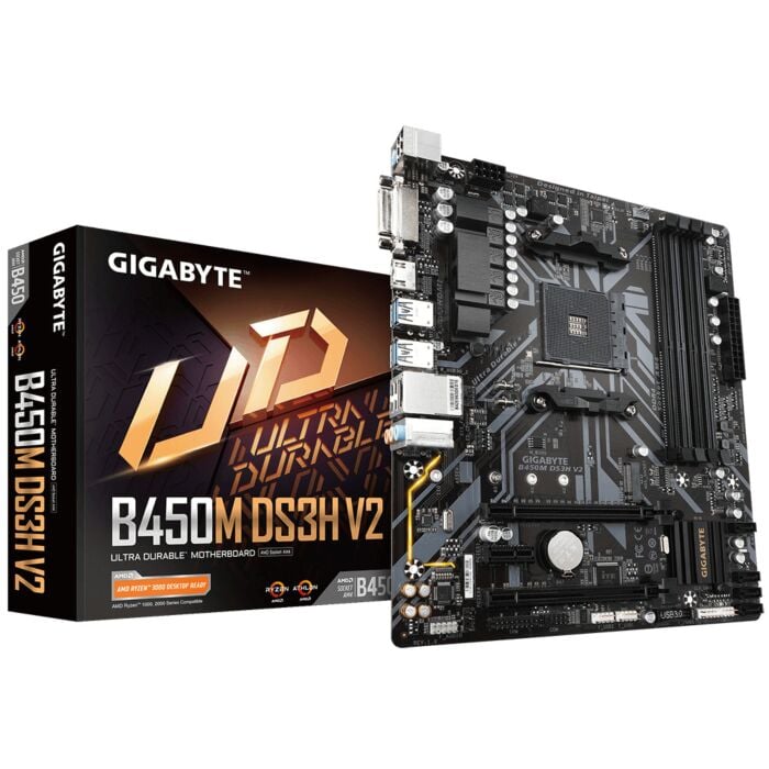 Gigabyte B450M DS3H V2 AMD Ryzen AM4 Micro ATX Motherboard