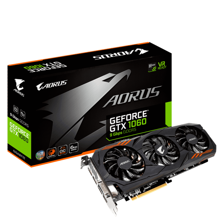 Gigabyte GTX 1060 6GB AORUS GDDR5 192-Bit Graphic Card (GV-N1060AORUS-6GD)