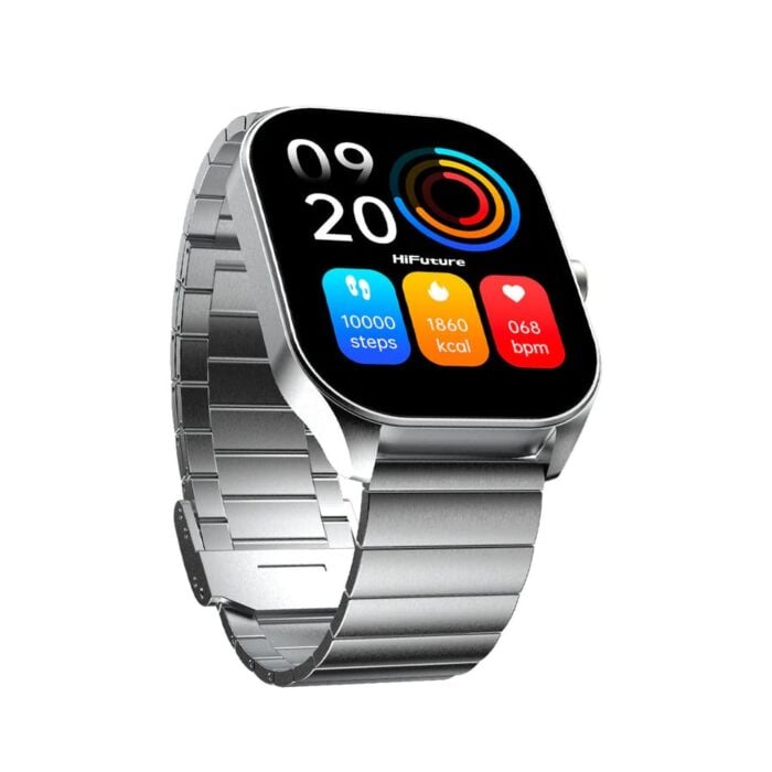 HIfuture APEX 2.04-Inch AMOLED Premium Stainless Steel Wireless Smart Calling Watch (Silver)