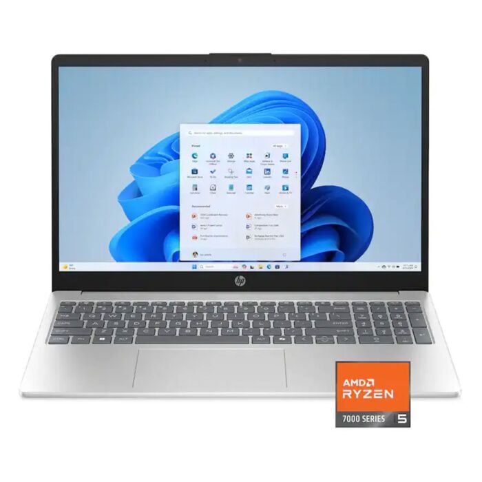 HP 15 FC0146DX Laptop - AMD Ryzen 5 7520U 4-Core Processor 8-GB 512-GB SSD AMD Radeon Graphics 15.6" Full HD 1080P Touchscreen MicroEdge AG Display W11 (Natural Silver, NEW)