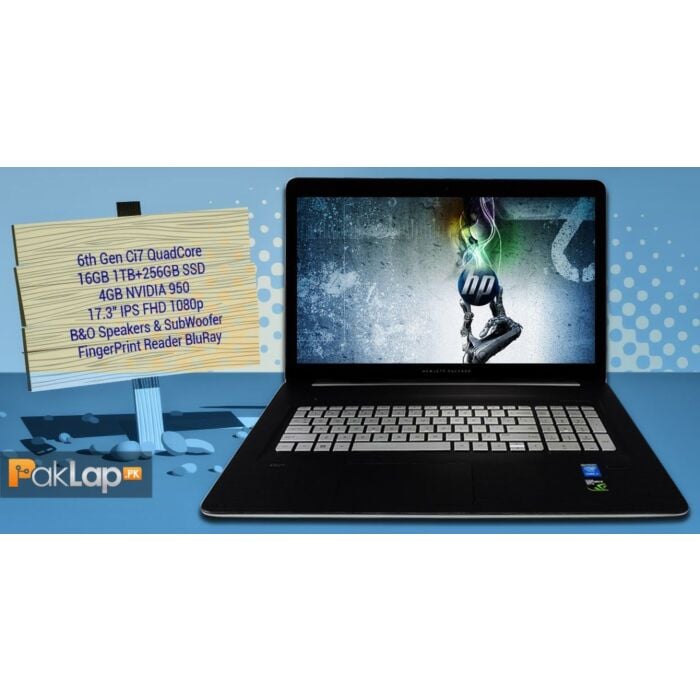 HP Envy 17t N103TX 6th Gen Ci7 QuadCore 16GB 01TB 4GB NVIDIA 950 17.3" IPS FHD 1080p B&O Speakers & SubWoofer FingerPrint Reader 