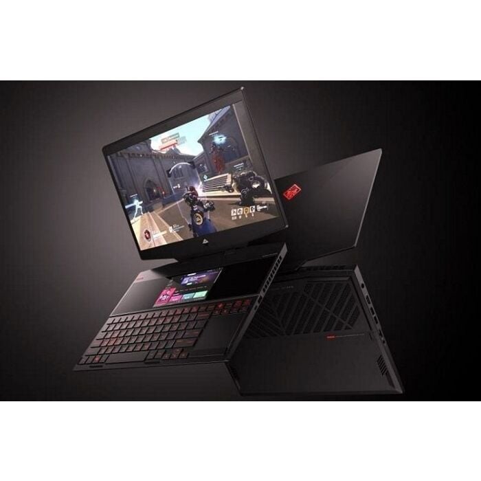 HP OMEN X 2S Dual Screen Design - 9th Gen Ci7 HexaCore Coffee Lake 16GB 1-TB SSD 8-GB NVIDIA GeForce RTX 2070 G-Sync 15.6" Full HD IPS 240HZ LED + 5.98" FHD IPS 60Hz Multi Touch Edge to Edge Glass RGB NKRO Backlit KB With Precision TOUCHPAD W10 B&O Play