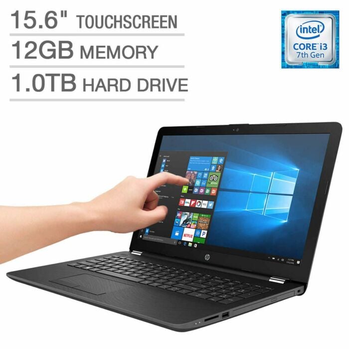 HP 15 - BS033CL - 7th Gen Ci3 04GB to 12GB DDR4 1TB HDD 15.6" HD LED 720p Touchscreen Windows 10 (Smoke Gray, Certified Refurbished, Customize Menu Inside)